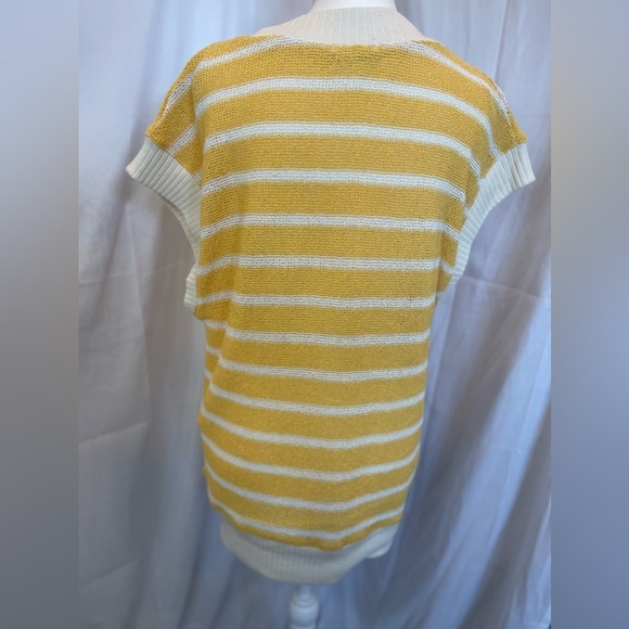 Zara Striped Sweater Vest Size Small Yellow and White NWOT - Picture 4 of 9